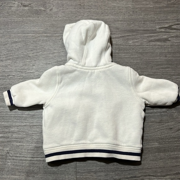 EUC Tommy Hilfiger 12 Months Cream Zip Hoodie Hooded Sweatshirt - Picture 3 of 3